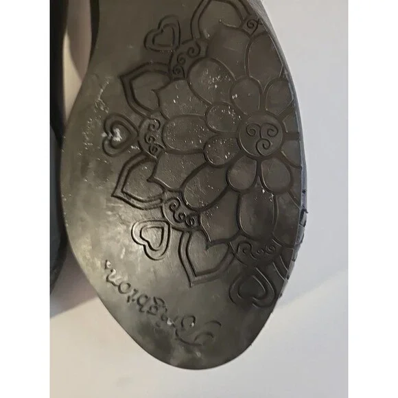 Brighton 'Barb' Black Leather Ballet Flats With Silver Accent Charm Size 7M - Picture 7 of 15